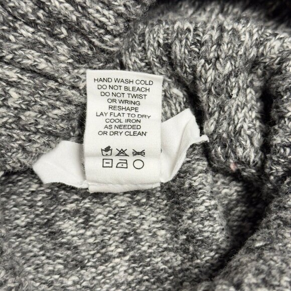 Workshop Republic Gray Cowl Turtleneck Sweater Long Soft Cozy Zip Pocket - Picture 7 of 10